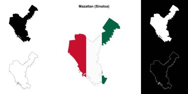 Mazatlan belediyesi (Sinaloa) ana hat haritası seti