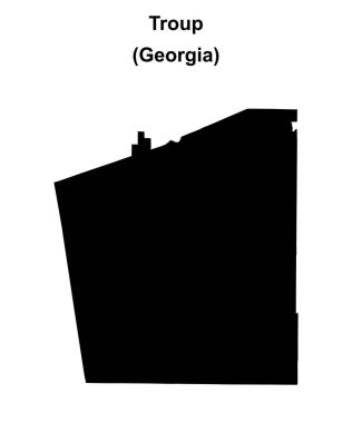 Troup İlçesi (Gürcistan) haritası boş