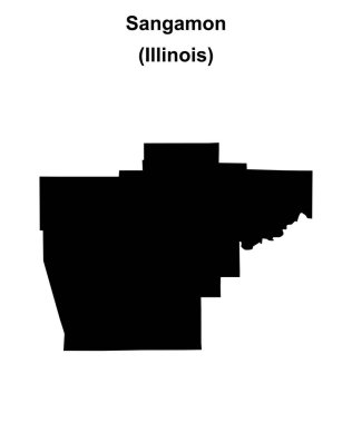 Sangamon İlçesi (Illinois) boş ana hat haritası