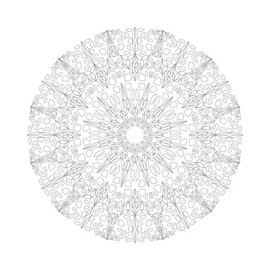 Doğulu soyut çiçekli mandala desenli renklendirme