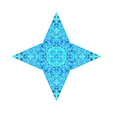 Renkli çokgen izole edilmiş mozaik yıldız sembolü