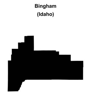 Bingham İlçesi (Idaho) boş ana hat haritası