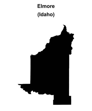 Elmore İlçesi (Idaho) boş ana hat haritası