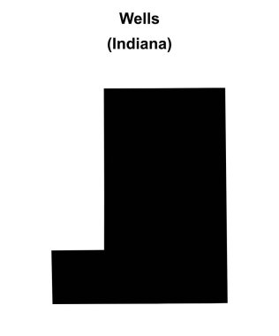 Wells County (Indiana) boş ana hat haritası