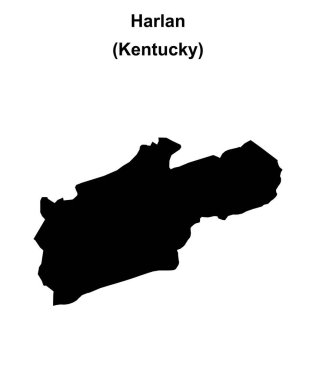 Harlan İlçesi (Kentucky) boş ana hat haritası