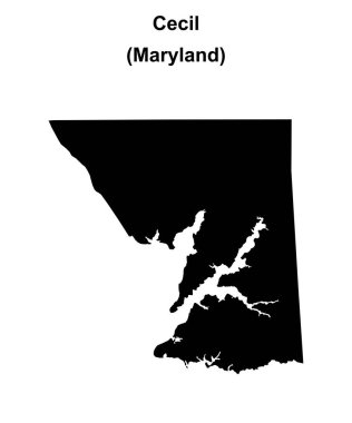 Cecil County (Maryland) boş ana hat haritası