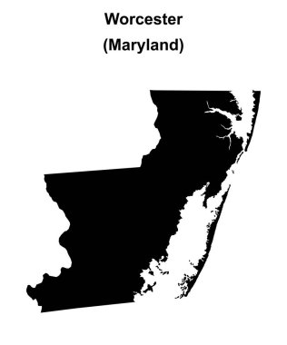 Worcester İlçesi (Maryland) boş ana hat haritası