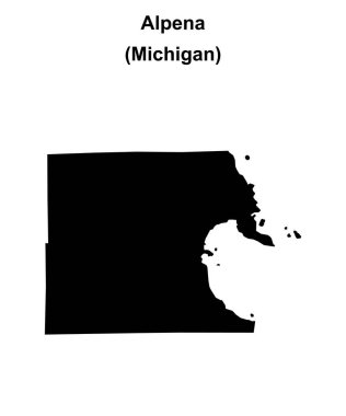 Alpena İlçesi (Michigan) boş ana hat haritası