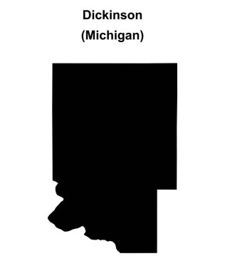 Dickinson İlçesi (Michigan) boş ana hat haritası