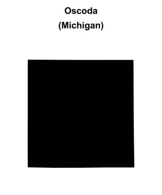 Oscoda İlçesi (Michigan) boş ana hat haritası