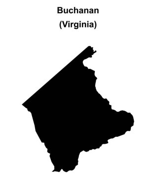 Buchanan İlçesi (Virginia) boş ana hat haritası