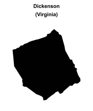 Dickenson İlçesi (Virginia) boş ana hat haritası