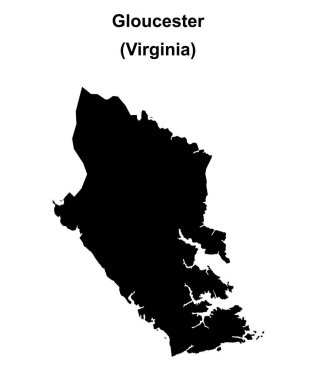 Gloucester İlçesi (Virginia) boş ana hat haritası