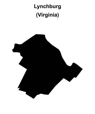 Lynchburg İlçesi (Virginia) boş ana hat haritası
