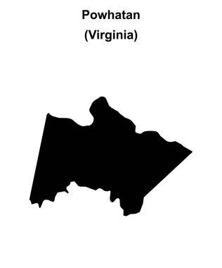 Powhattan İlçesi (Virginia) boş ana hat haritası