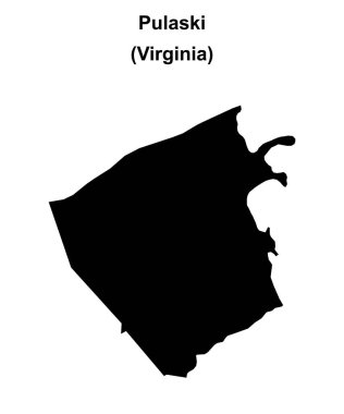 Pulaski İlçesi (Virginia) boş ana hat haritası