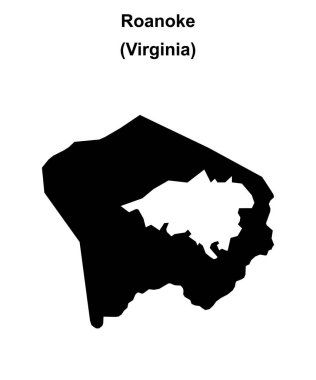 Roanoke İlçesi (Virginia) boş ana hat haritası