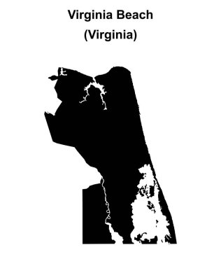 Virginia Beach County (Virginia) boş ana hat haritası