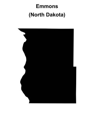 Emmons County (Kuzey Dakota) boş ana hat haritası