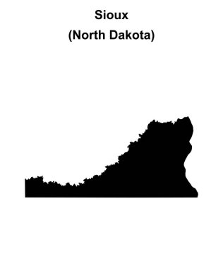 Sioux County (Kuzey Dakota) boş ana hat haritası