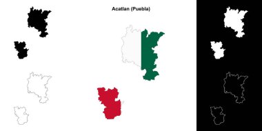 Acatlan belediyesi (Puebla) ana hat haritası seti