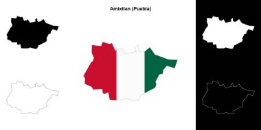 Amixtlan belediyesi (Puebla) ana hat haritası seti