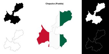 Chapulco belediyesi (Puebla) ana hat haritası seti
