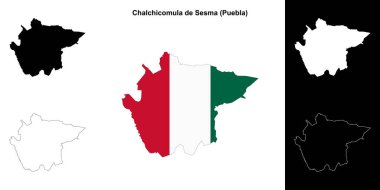 Chalchicomula de Sesma belediyesi (Puebla) ana hat haritası seti