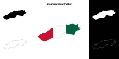 Chigmecatitlan belediyesi (Puebla) ana hat haritası seti