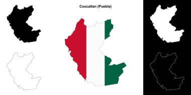 Coxcatlan belediyesi (Puebla) ana hat haritası seti