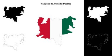 Cuayuca de Andrade belediyesi (Puebla) ana hat haritası seti