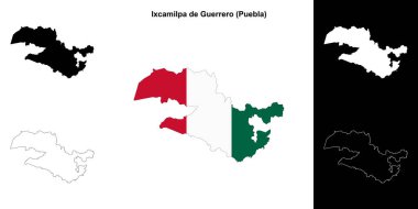 Ixcamilpa de Guerrero belediyesi (Puebla) ana hat haritası seti