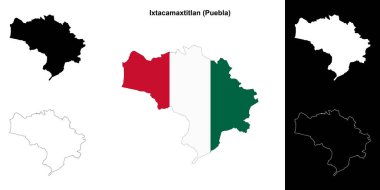 Ixtacamaxtitlan belediyesi (Puebla) ana hat haritası seti