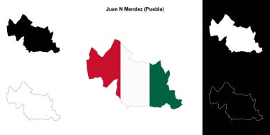 Juan N Mendez belediyesi (Puebla) ana hat haritası seti