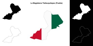 La Magdalena Tlatlauquitepec belediyesi (Puebla) ana hat haritası seti