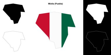 Mixtla belediyesi (Puebla) ana hat haritası seti