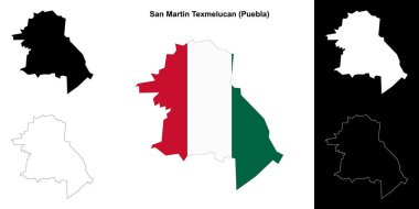 San Martin Texmelucan belediyesi (Puebla) ana hat haritası seti
