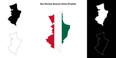 San Nicolas Buenos Aires belediyesi (Puebla) ana hat haritası seti