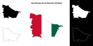 San Nicolas de los Ranchos belediyesi (Puebla) ana hat haritası seti