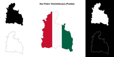 San Pedro Yeloixtlahuaca belediyesi (Puebla) ana hat haritası seti