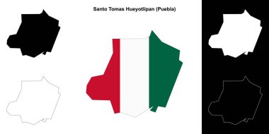 Santo Tomas Hueyotlipan Belediyesi (Puebla) ana hat haritası seti