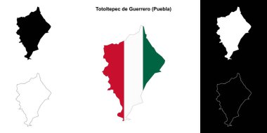 Totoltepec de Guerrero belediyesi (Puebla) ana hat haritası seti