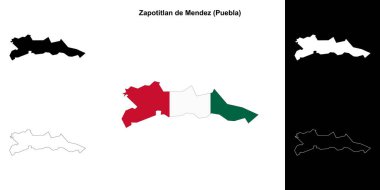 Zapotitlan de Mendez belediyesi (Puebla) ana hat haritası seti