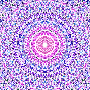 Dinamik çiçek mozaik arkaplanı - psikedelik çiçek vektör çizimi