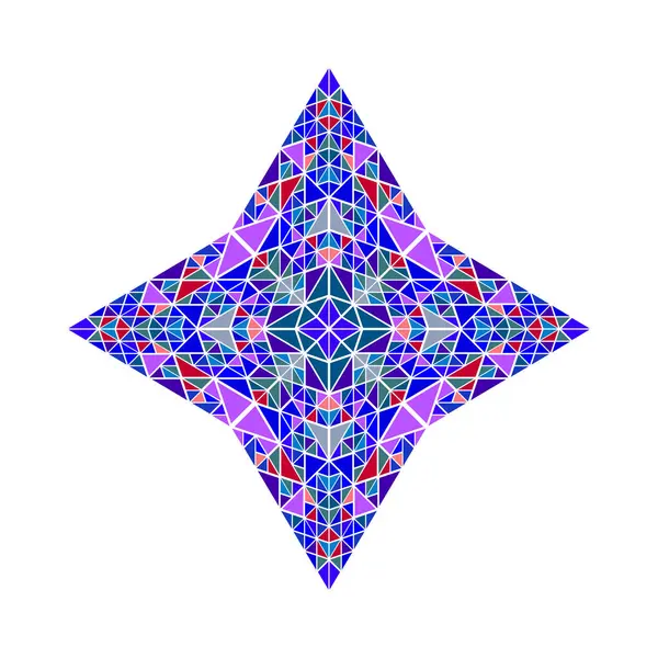 İzole edilmiş çokgen geometrik renkli üçgen mozaik yıldız şekli