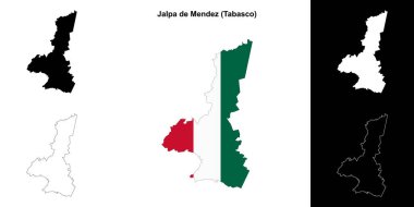 Jalpa de Mendez belediyesi (Tabasco) ana hat haritası seti