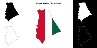 Ciudad Madero Belediyesi (Tamaulipas) ana hat haritası seti