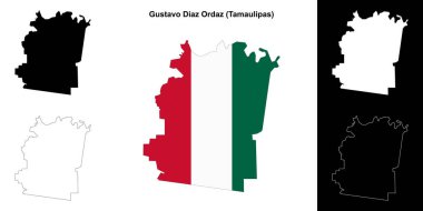 Gustavo Diaz Ordaz belediyesi (Tamaulipas) ana hat haritası seti