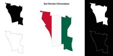 San Nicolas belediyesi (Tamaulipas) ana hat haritası seti