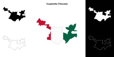 Cuapiaxtla belediyesi (Tlaxcala) ana hat haritası seti